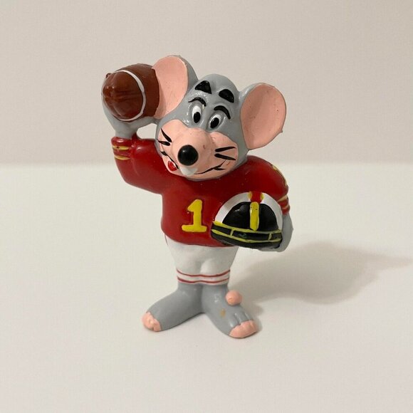 Vtg 1986 Chuck E Cheese PVC Mini Figure Football Player Pizza Time - Picture 6 of 16
